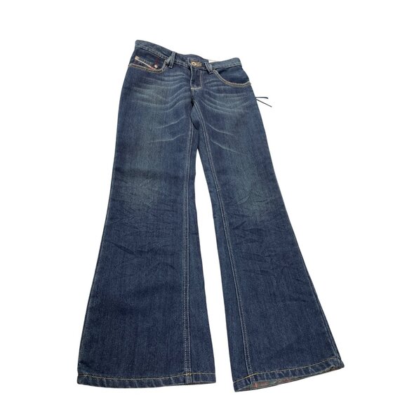 Diesel Cayre Womans Y2K Blue Wide Leg Stretch Jeans Size 28/32 SKU 9284 - Picture 1 of 13